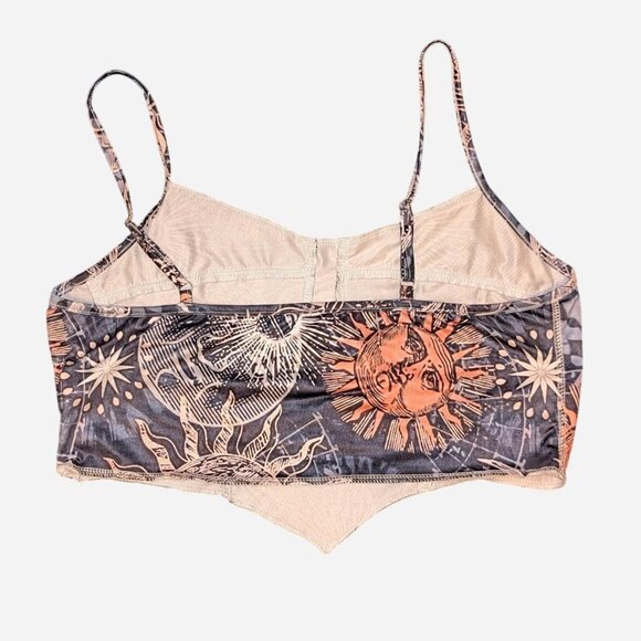 Large, stretchy, spaghetti celestial strap crop top - Picture 2 of 2